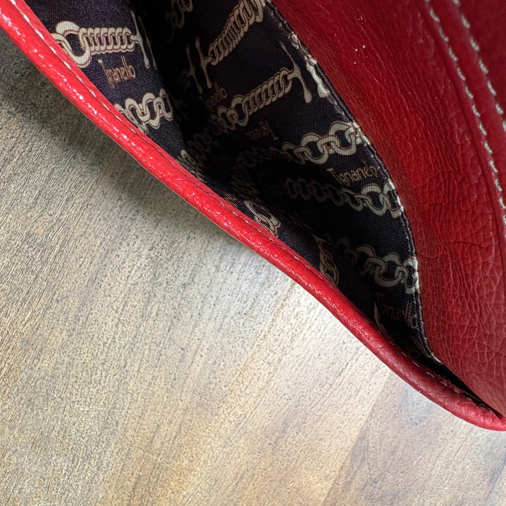 Tignanello Red Leather‎ Crossbody Bag Purse Y2K - Picture 6 of 13